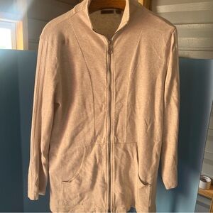 chicos design Size 2 Zip Up Light Weight Coat Gray  Long Sleeve With Pockets